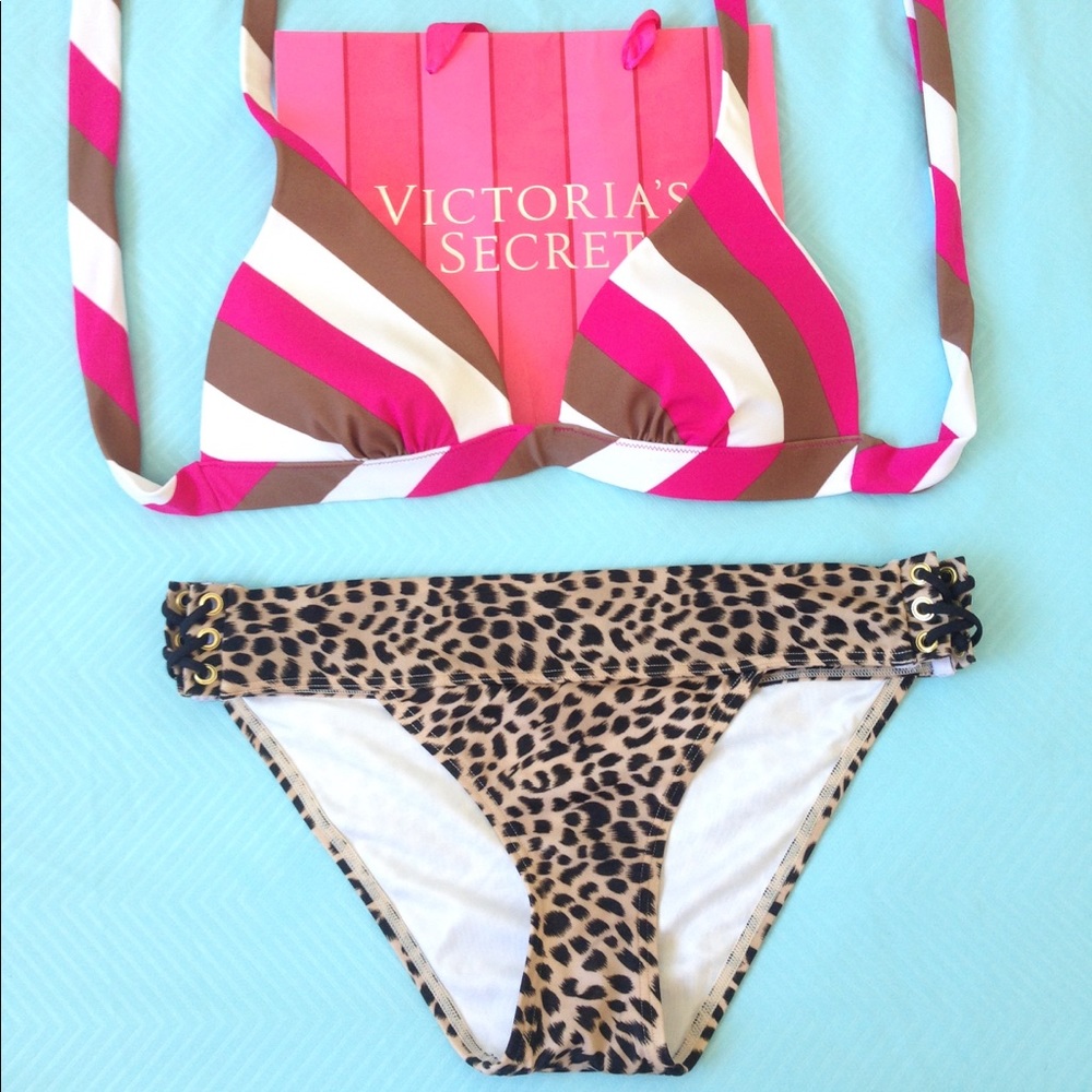 [SOLD]Victoria's Secret Bikini Set Leopard Bottom